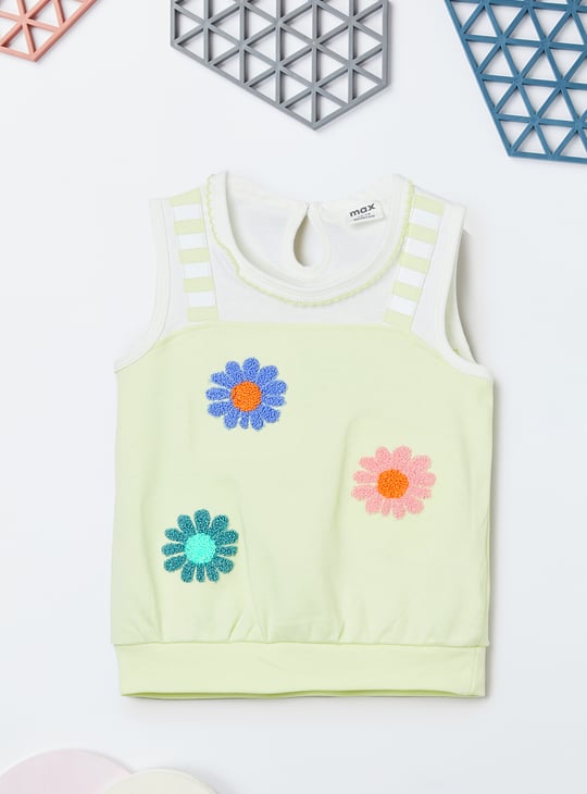 Girls Chenille Embroidered Shorts Set