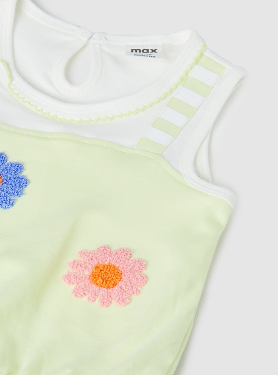 Girls Chenille Embroidered Shorts Set