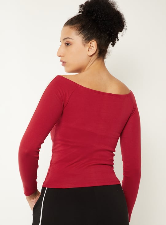 Women Printed Off-shoulder T-shirt