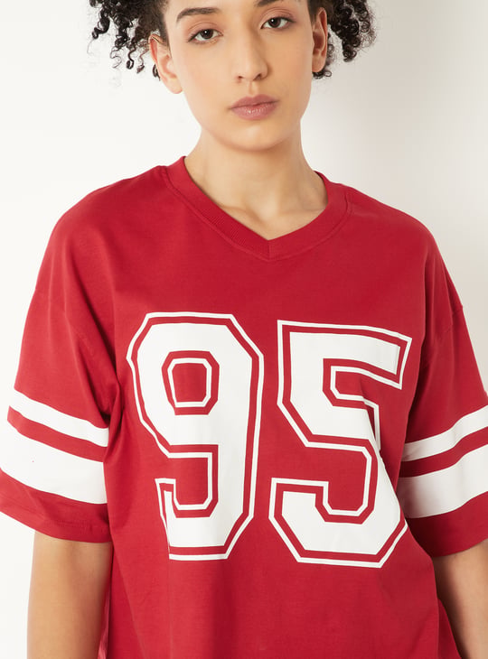 Women Printed Boxy Fit Sports T-shirt