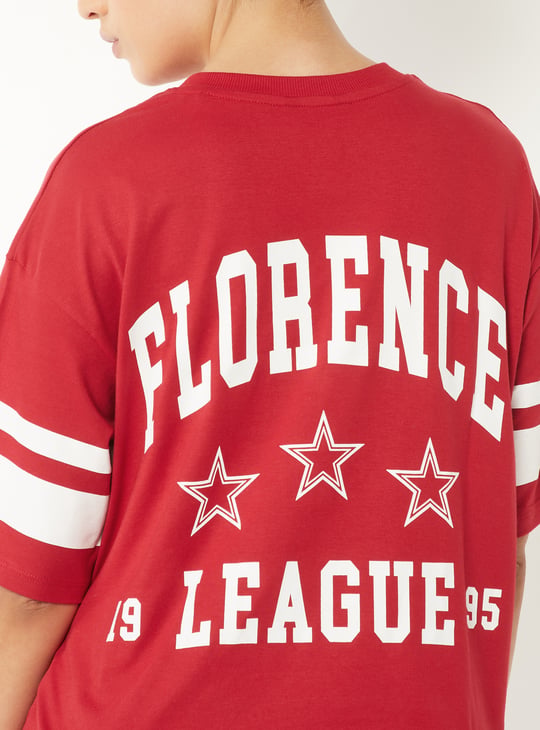 Women Printed Boxy Fit Sports T-shirt