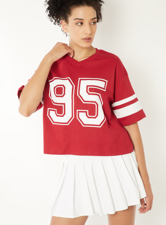 Women Printed Boxy Fit Sports T-shirt