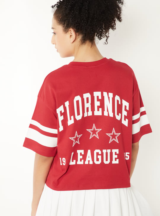 Women Printed Boxy Fit Sports T-shirt