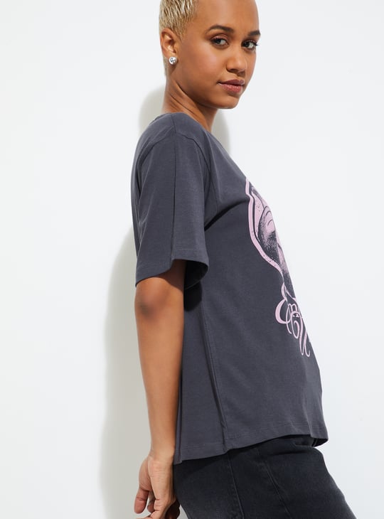 ALAYA F X URB_N Women Printed Relaxed Fit T-shirt