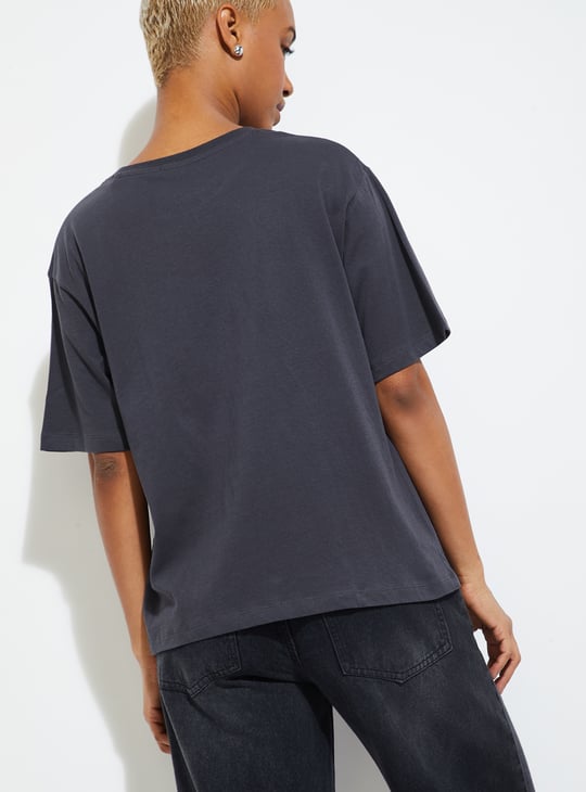 ALAYA F X URB_N Women Printed Relaxed Fit T-shirt