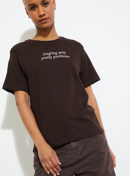 ALAYA F X URB_N Women Printed Relaxed Fit T-shirt
