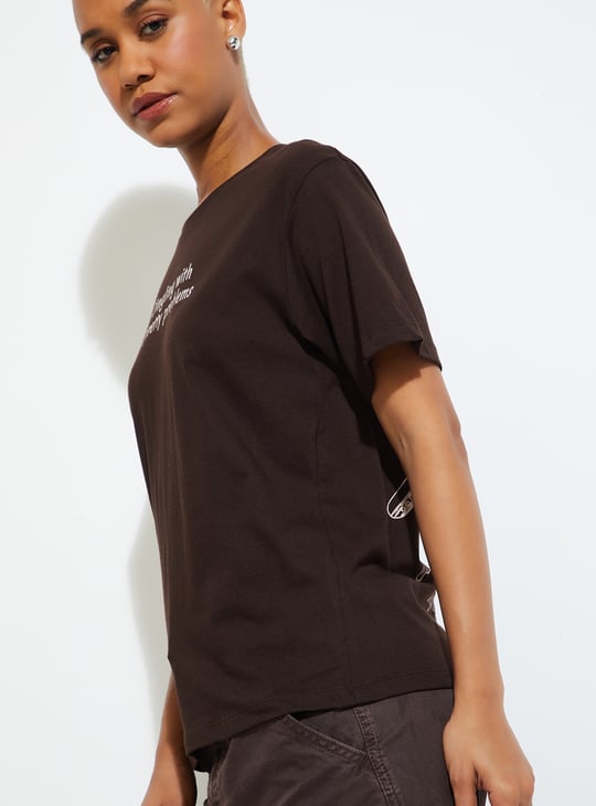 ALAYA F X URB_N Women Printed Relaxed Fit T-shirt