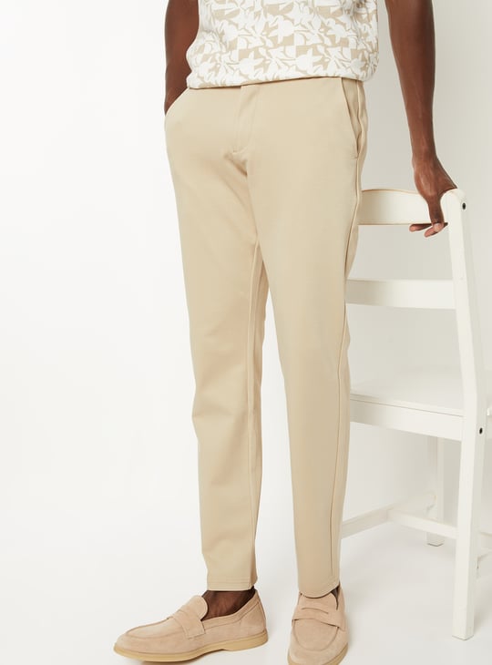 Men Solid Slim Fit Trousers