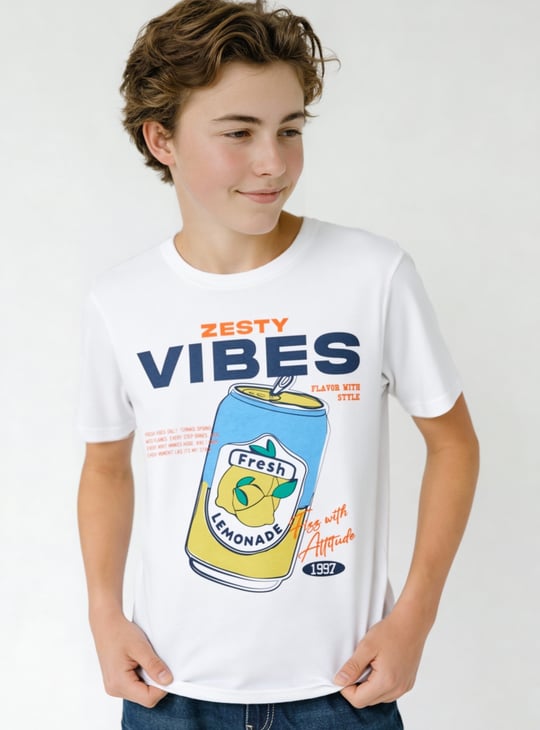 Boys Printed T-shirt | White