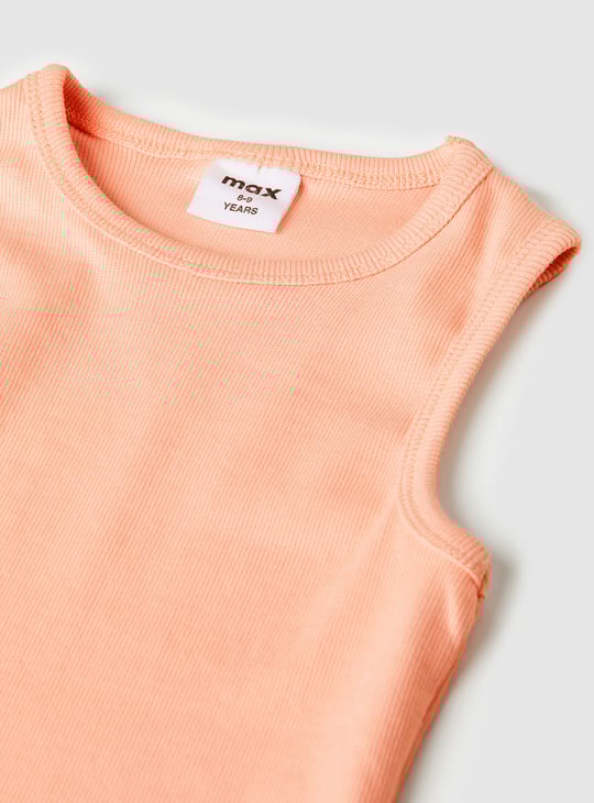 Girls Striped Oversized Shirt with T-shirt