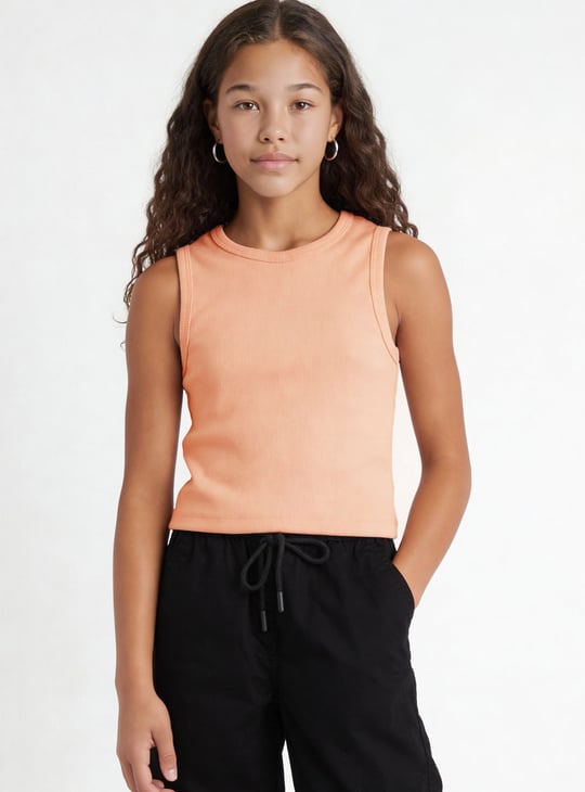 Girls Striped Oversized Shirt with T-shirt