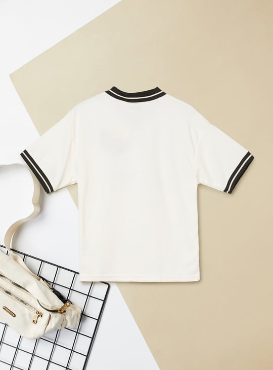 Boys Naruto Print Johnny Collar T-shirt