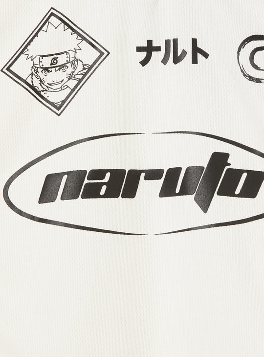 Boys Naruto Print Johnny Collar T-shirt