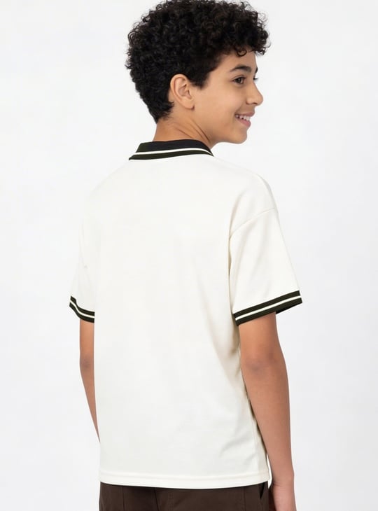 Boys Naruto Print Johnny Collar T-shirt