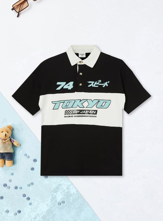 Buy Boys Oversized Printed Polo T-shirt Online at just Rs. 499.0
