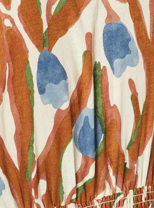 Women Printed A-line Midi Dress