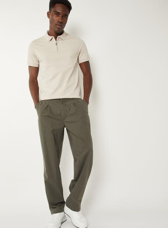 Men Textured Polo T-shirt