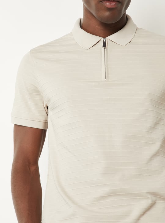 Men Textured Polo T-shirt