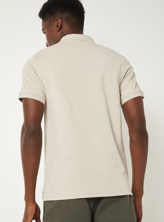 Men Textured Polo T-shirt