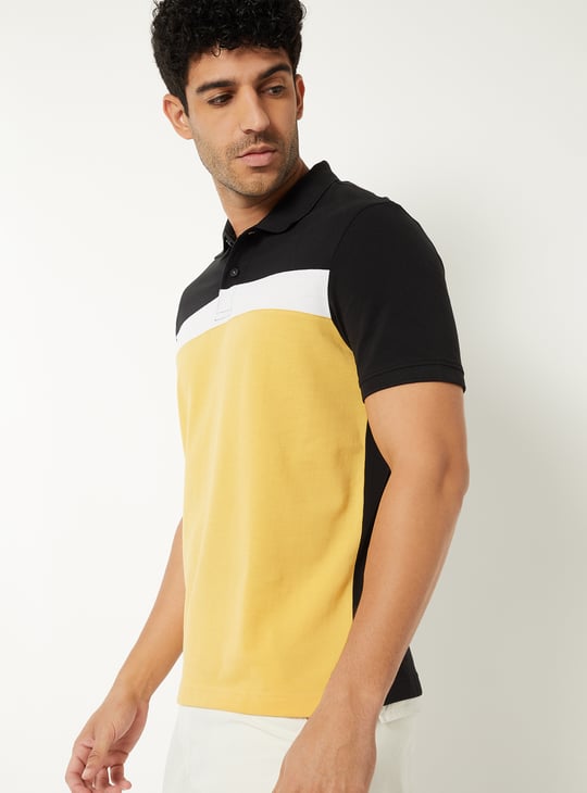 Men Colourblock Polo T-shirt