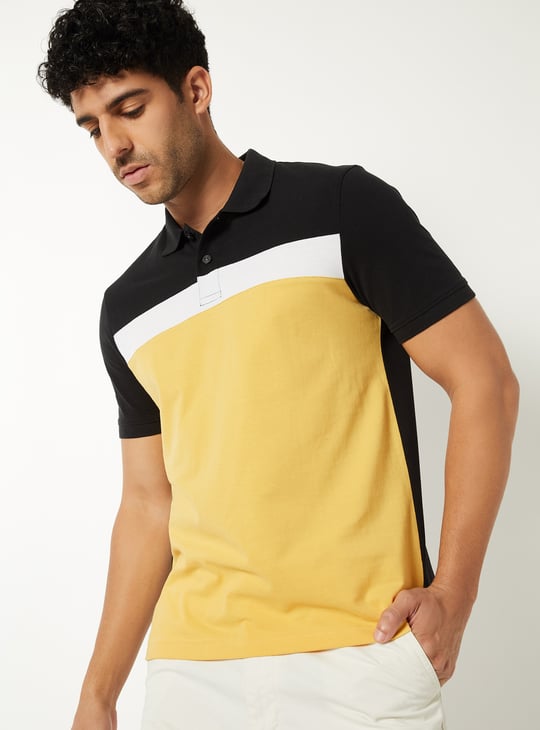 Men Colourblock Polo T-shirt