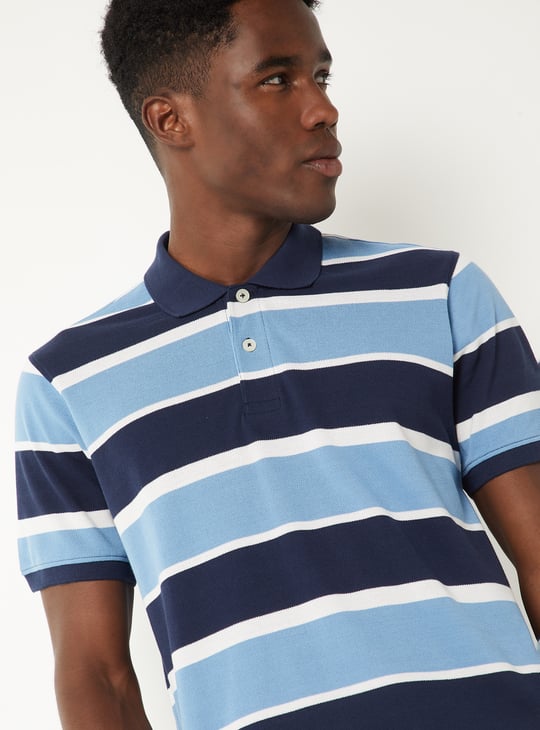Men Striped Polo T-shirt