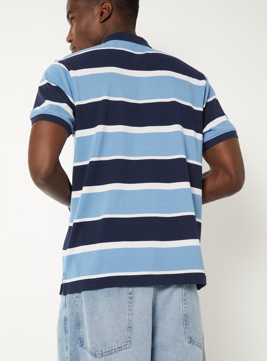 Men Striped Polo T-shirt