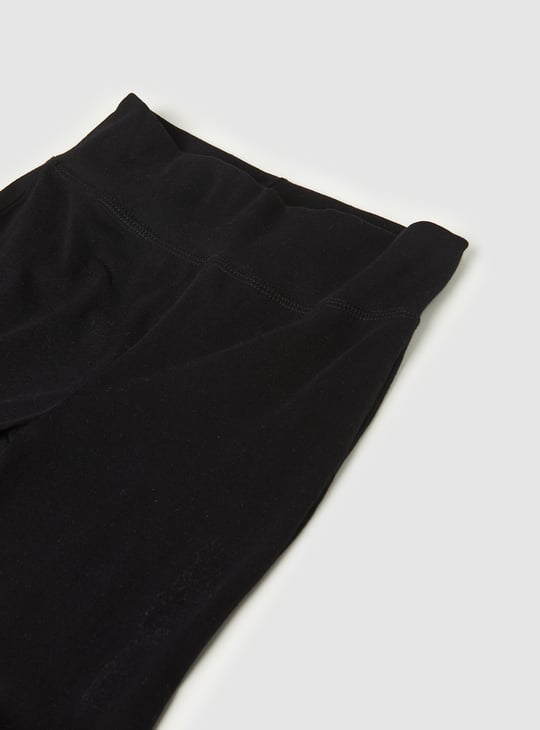 Girls Solid Skinny Flared Leggings