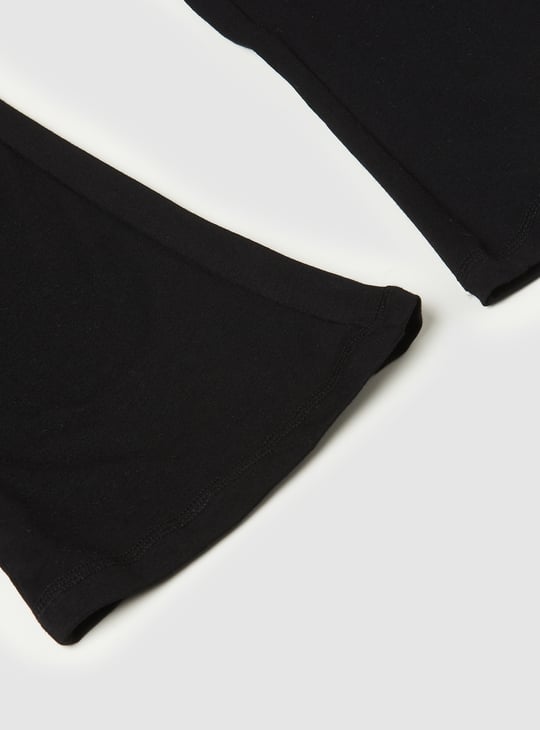 Girls Solid Skinny Flared Leggings