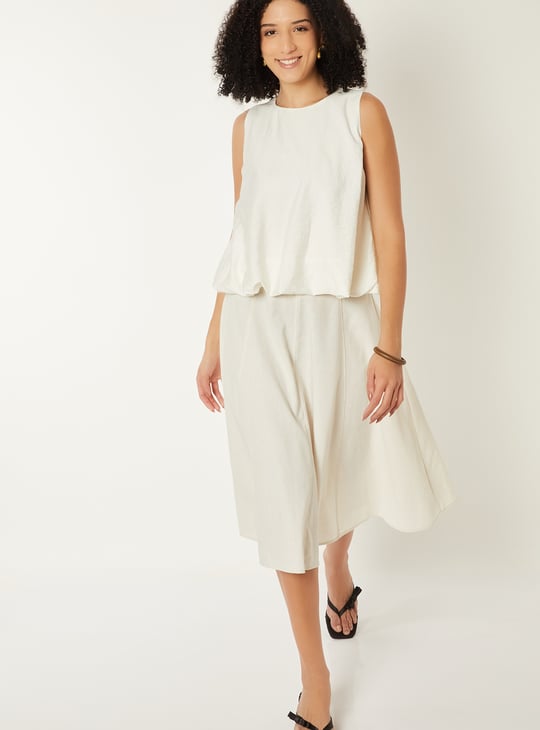 Women Crinkled Bubble Hem Top