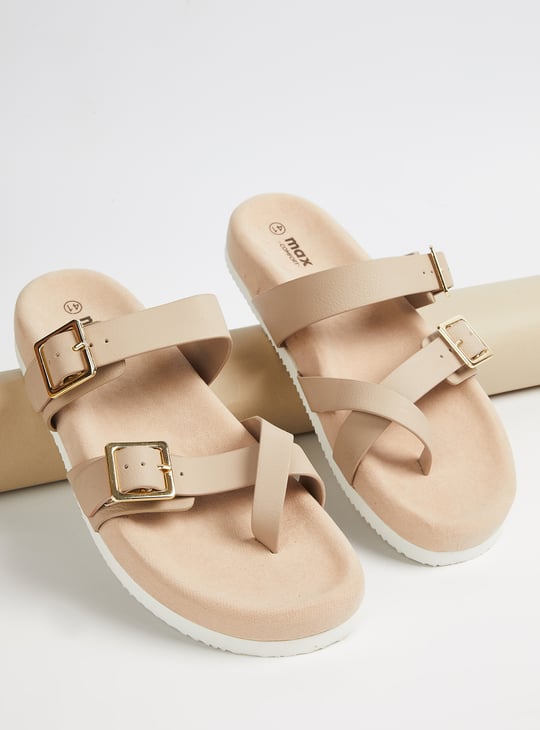 Women One-Toe Flats with Tang Buckle