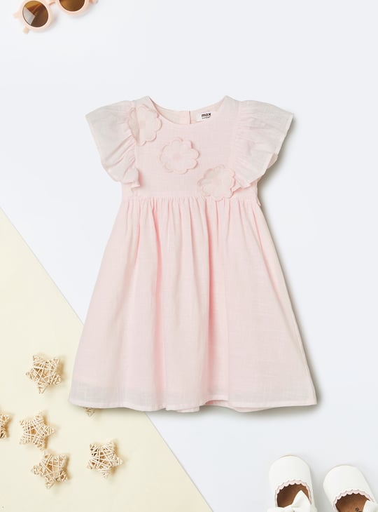 Girls Solid A-line Dress