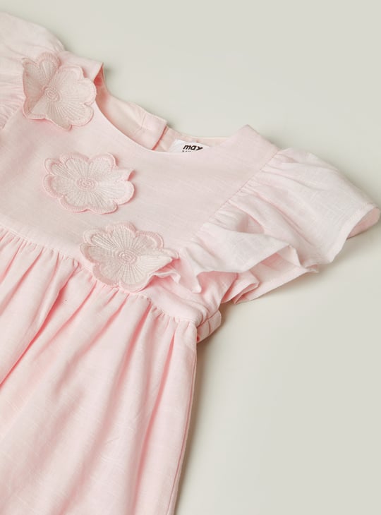 Girls Solid A-line Dress