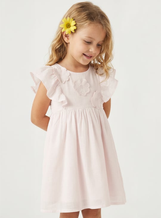 Girls Solid A-line Dress