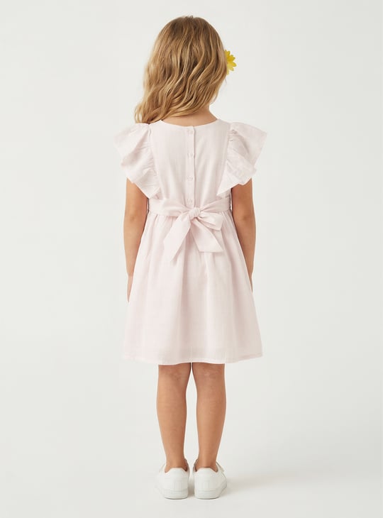 Girls Solid A-line Dress