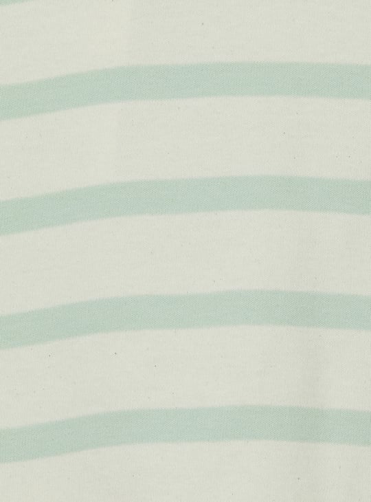 Girls Striped T-shirt with Crochet Detail