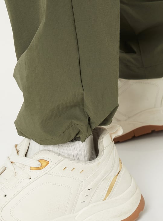 Men Solid Cargo Track Pants