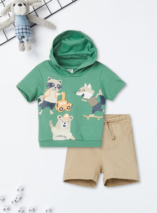 Boys Printed Shorts Set