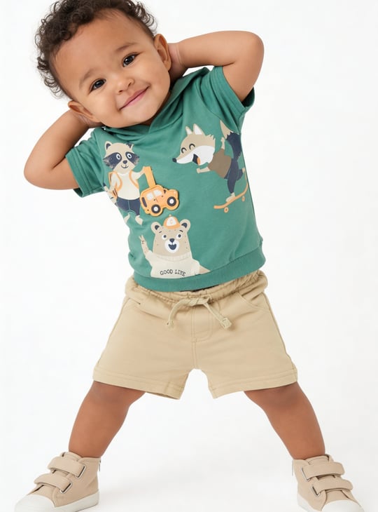 Boys Printed Shorts Set