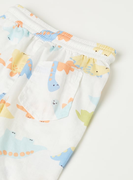 Boys Dino Print Shorts Set