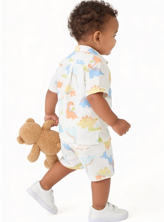 Boys Dino Print Shorts Set