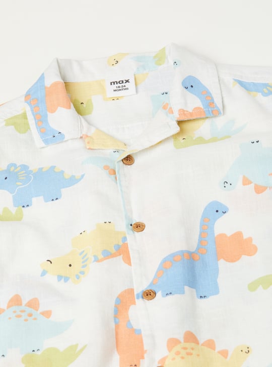 Boys Dino Print Shorts Set