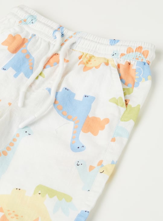 Boys Dino Print Shorts Set