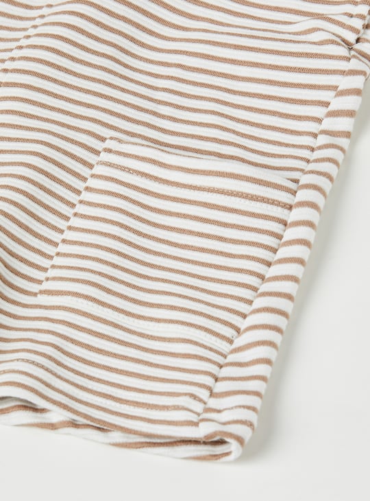 Boys Striped Dungaree with T-shirt
