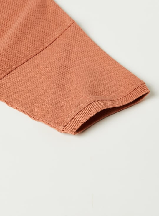 Boys Textured Polo T-shirt