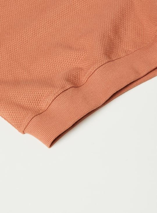 Boys Textured Polo T-shirt