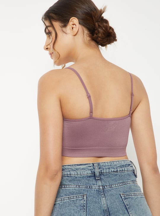 Women Lace Inserts Cami Bra