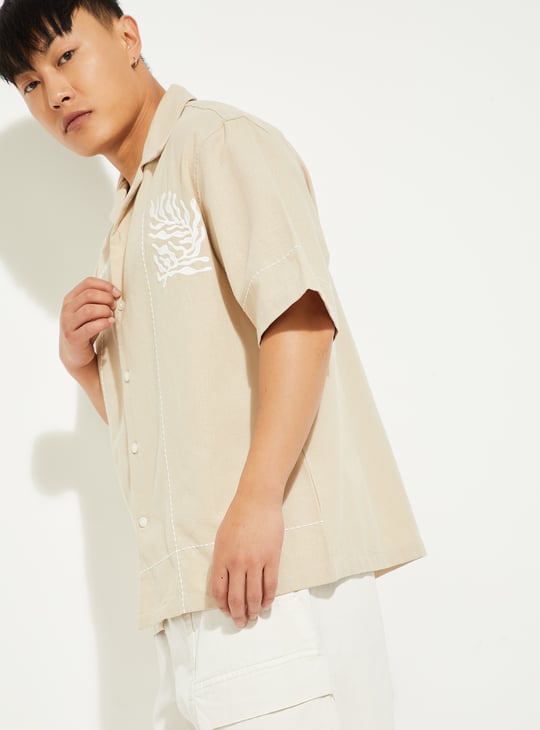 URB_N Men Embroidered Resort Shirt