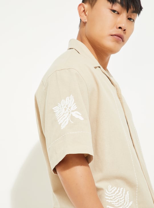 URB_N Men Embroidered Resort Shirt
