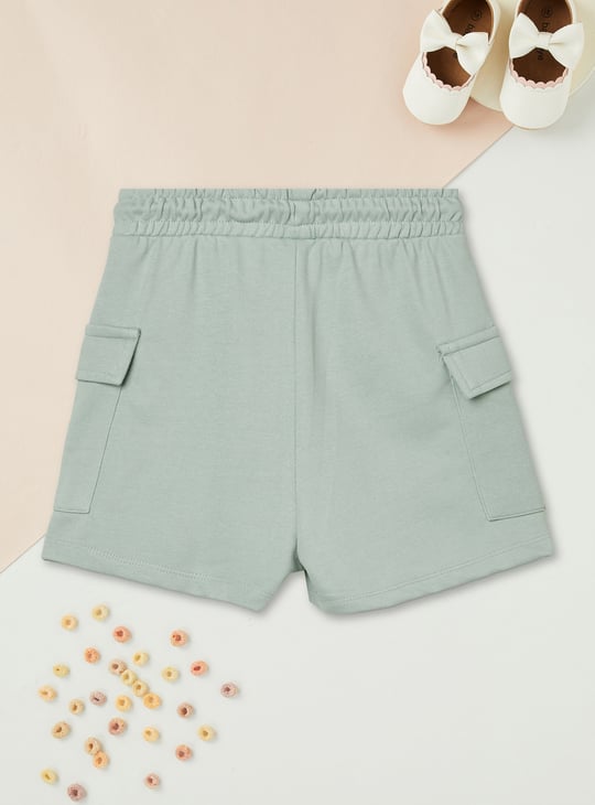 Girls Solid Cargo Shorts